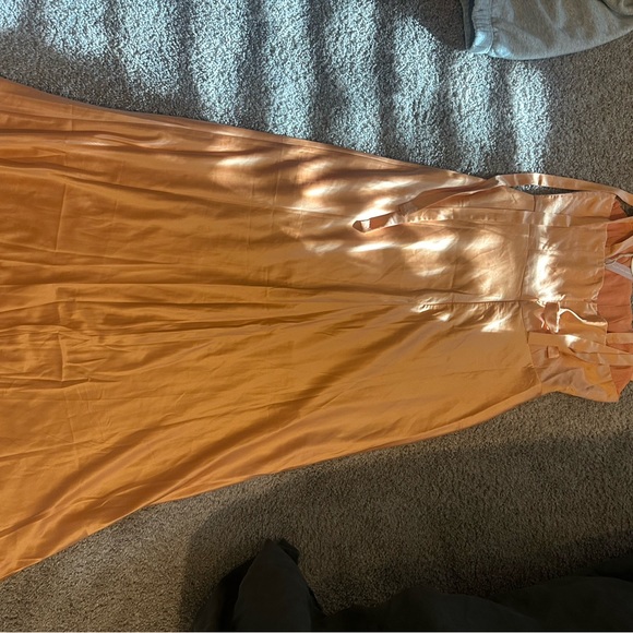 NWT Hello Molly Peach Satin Maxi Dress - Picture 6 of 10